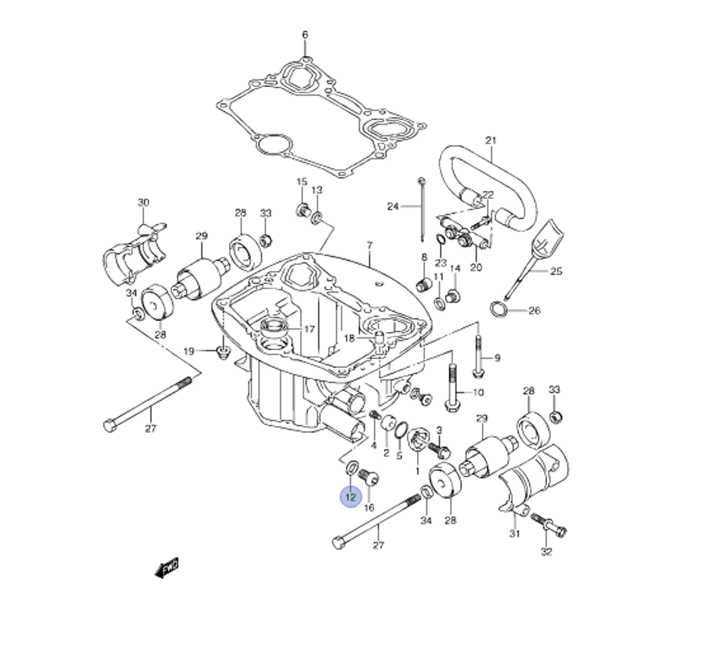 Прокладка сливного винта DF20-DF300