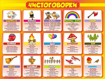 Стенд "Чистоговорки" часть 1