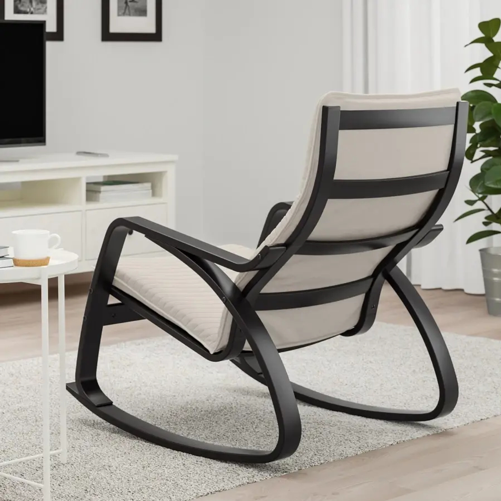 Кресло-качалка - IKEA POÄNG/POANG/ПОЭНГ ИКЕА, 68х94х95 см, серый