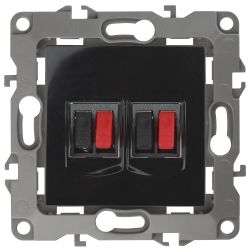 12-3112-06 ЭРА Розетка аудио двойная, IP20, Эра12, чёрный