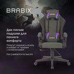 Кресло компьютерное BRABIX "Striker GM-121", синхромеханизм, 2 подушки, экокожа/велюр, черное/серое, 532961