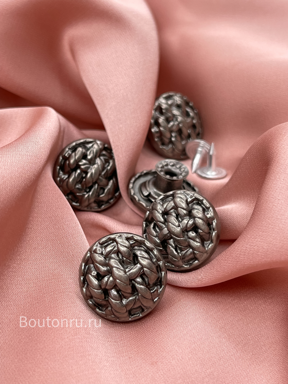 Пуговицы  установочные графитовые с плетением
