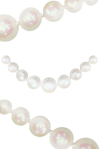 Украшение для высотной ёлки Бусы Искристые., 265 см, пластиковые, белый, ПромЕлка, (БИП-265White)