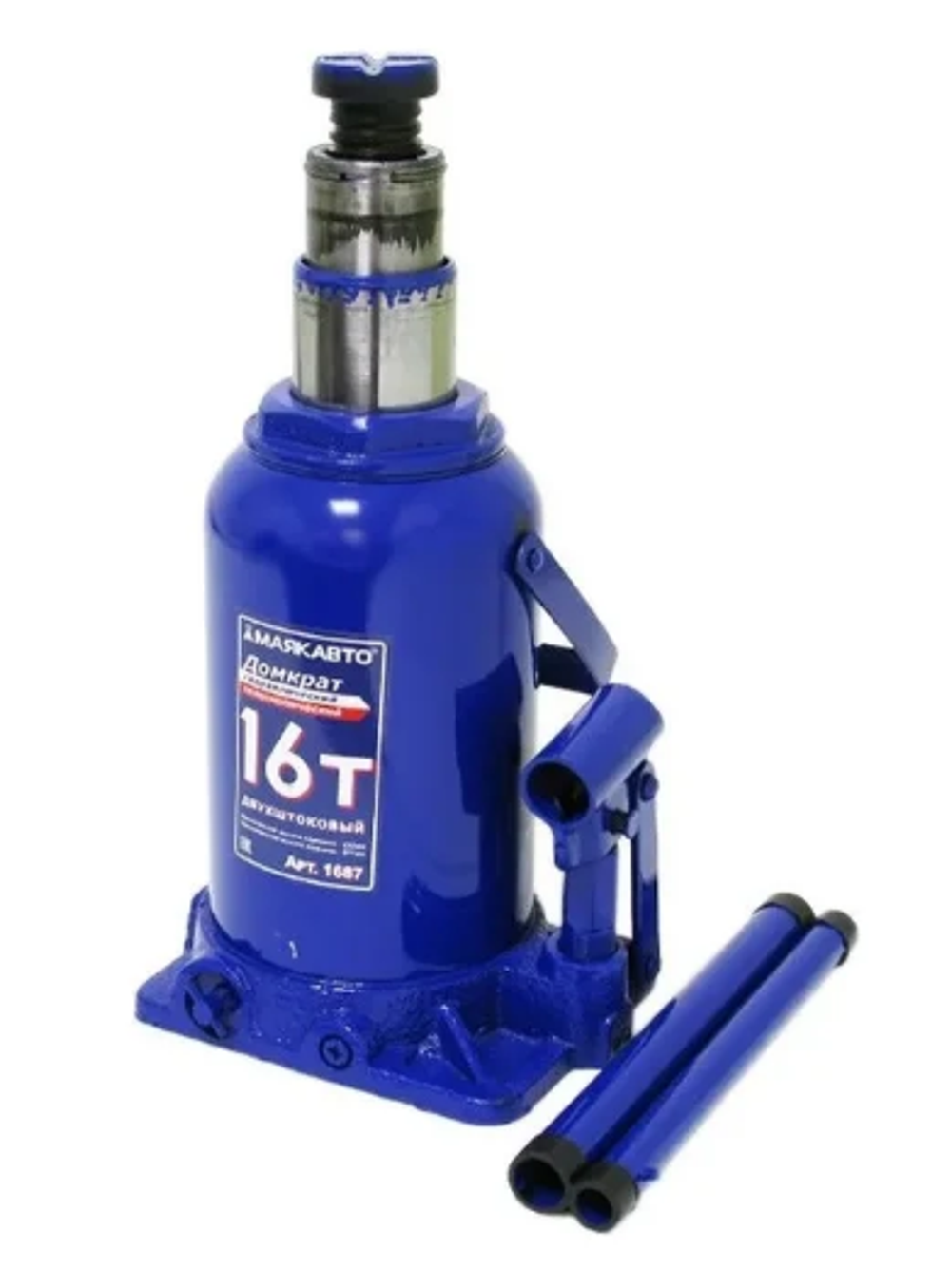 Домкрат гидравлический телескопический 16,0т h=232-577мм 2-хштоковый МаякАвто 1687