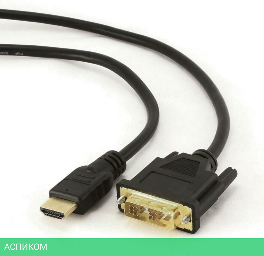 Кабель Cablexpert HDMI-DVI CC-HDMI-DVI-6, 19M/19M, 1.8м single link черный