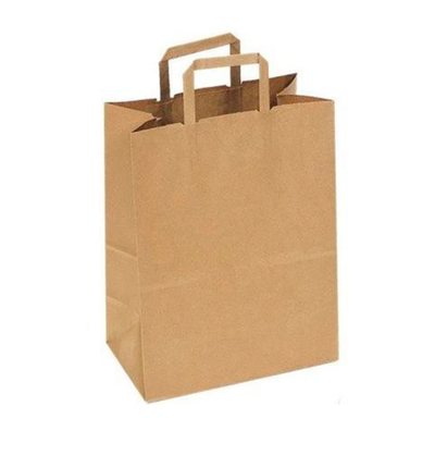 Пакет крафт с плоскими ручками 37*32*20 см