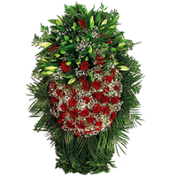 Венок на похороны из живых цветов №11 (120 см)