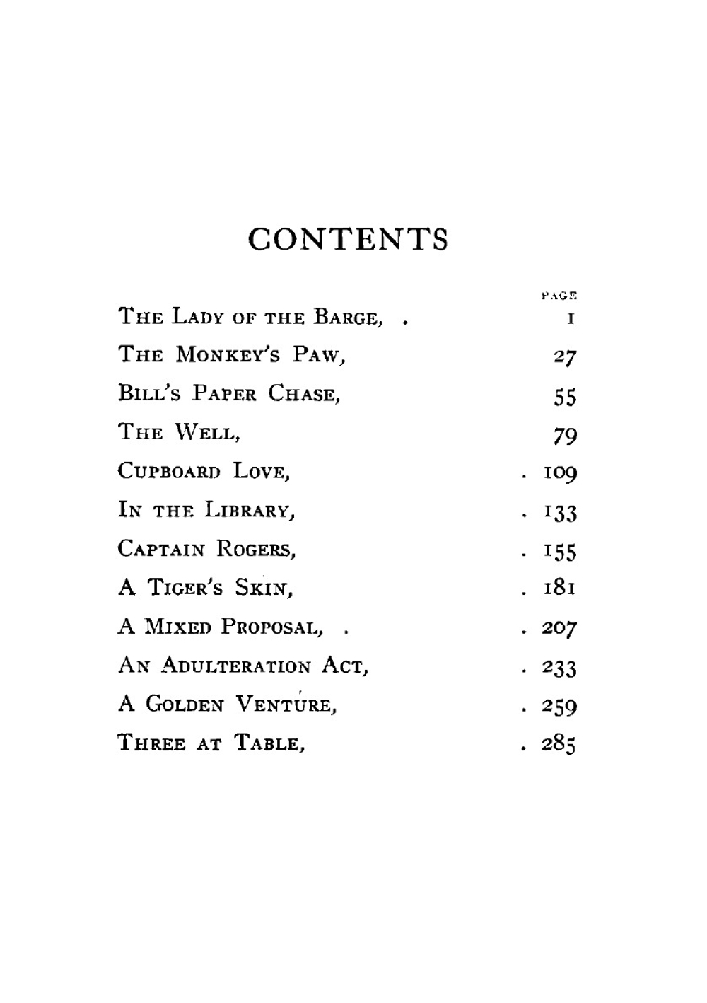 The Lady of the Barge | W. W. Jacobs