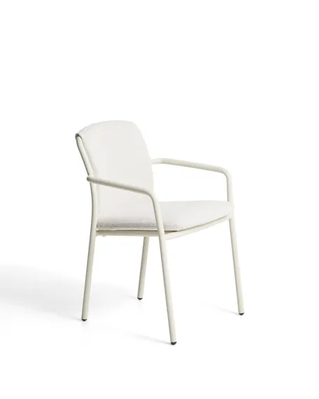 Уличный стул Linosa из алюминия с бежевой подушкой