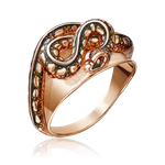 Кольцо «Анаконда» из красного золота с эмалью