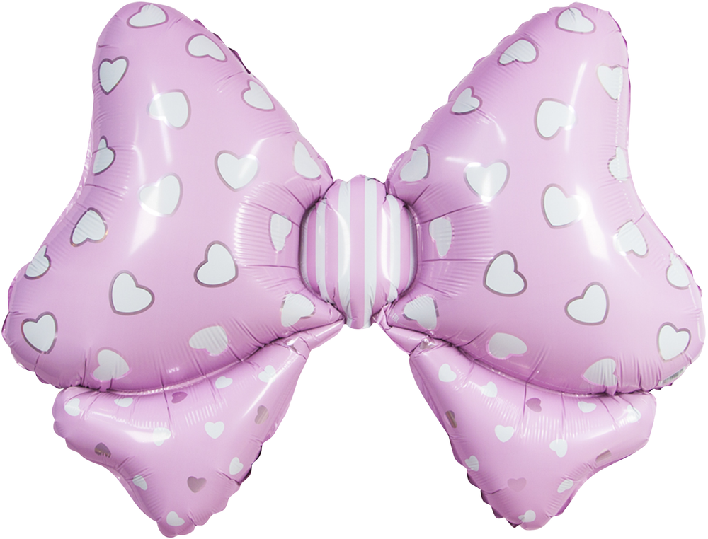 Шар Бант белые сердечки