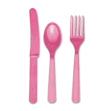 Столовые приборы в розовом цвете, 24 шт