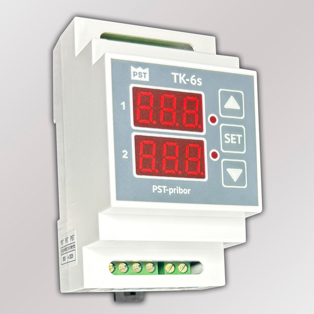 Терморегулятор ТК-6s (smart) двухканальный с 2-мя датчиками t (2х16А)