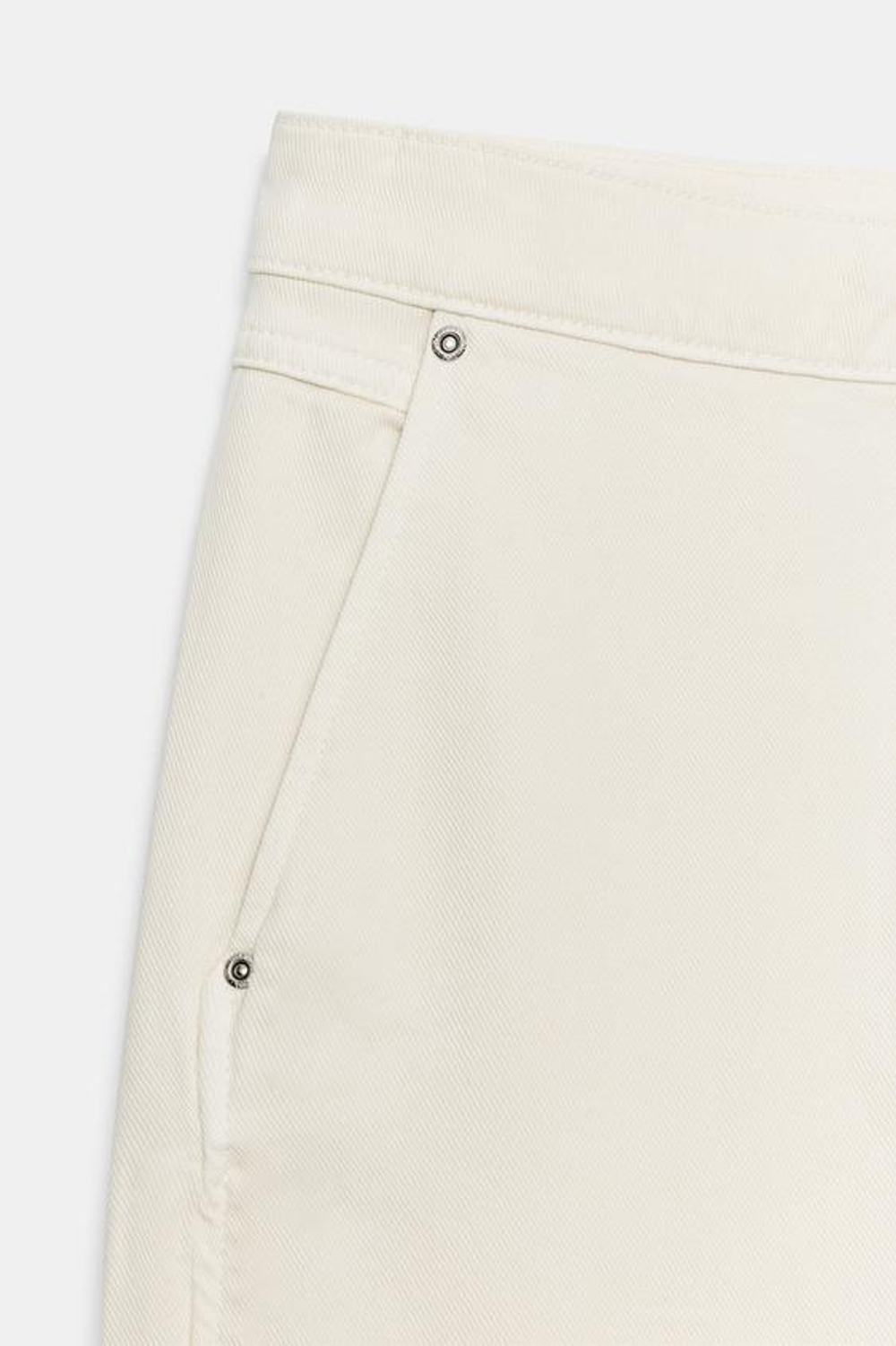 ZARA ДЖИНСЫ Z1975 CHINO СВОБОДНОГО КРОЯ, ЖЕЛТОВАТО-БЕЛЫЙ