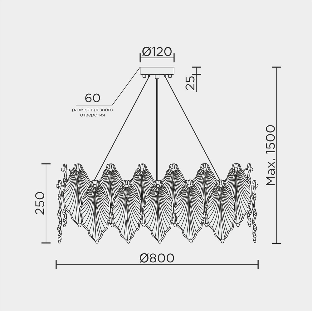 Подвесная люстра Modelux ML.2293.800 GD