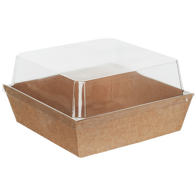 Контейнер бумажный Ant Box Kraft с крышкой 650 мл 13- 13 (130x130x80) 1/300