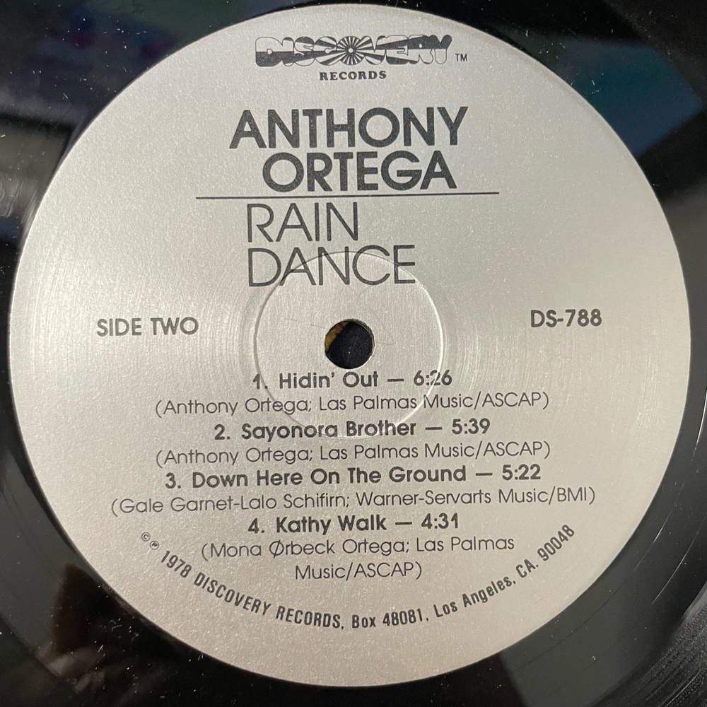 Винтажная виниловая пластинка LP Anthony Ortega Rain Dance (США 1978)