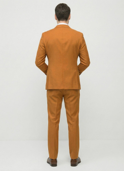 Мужской костюм двубортный (оранжевый) А73