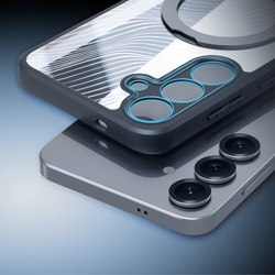 Чехол с MagSafe от Dux Ducis для Samsung Galaxy S25, серия Aimo Mag Series (версия с магнитной откидной подставкой)