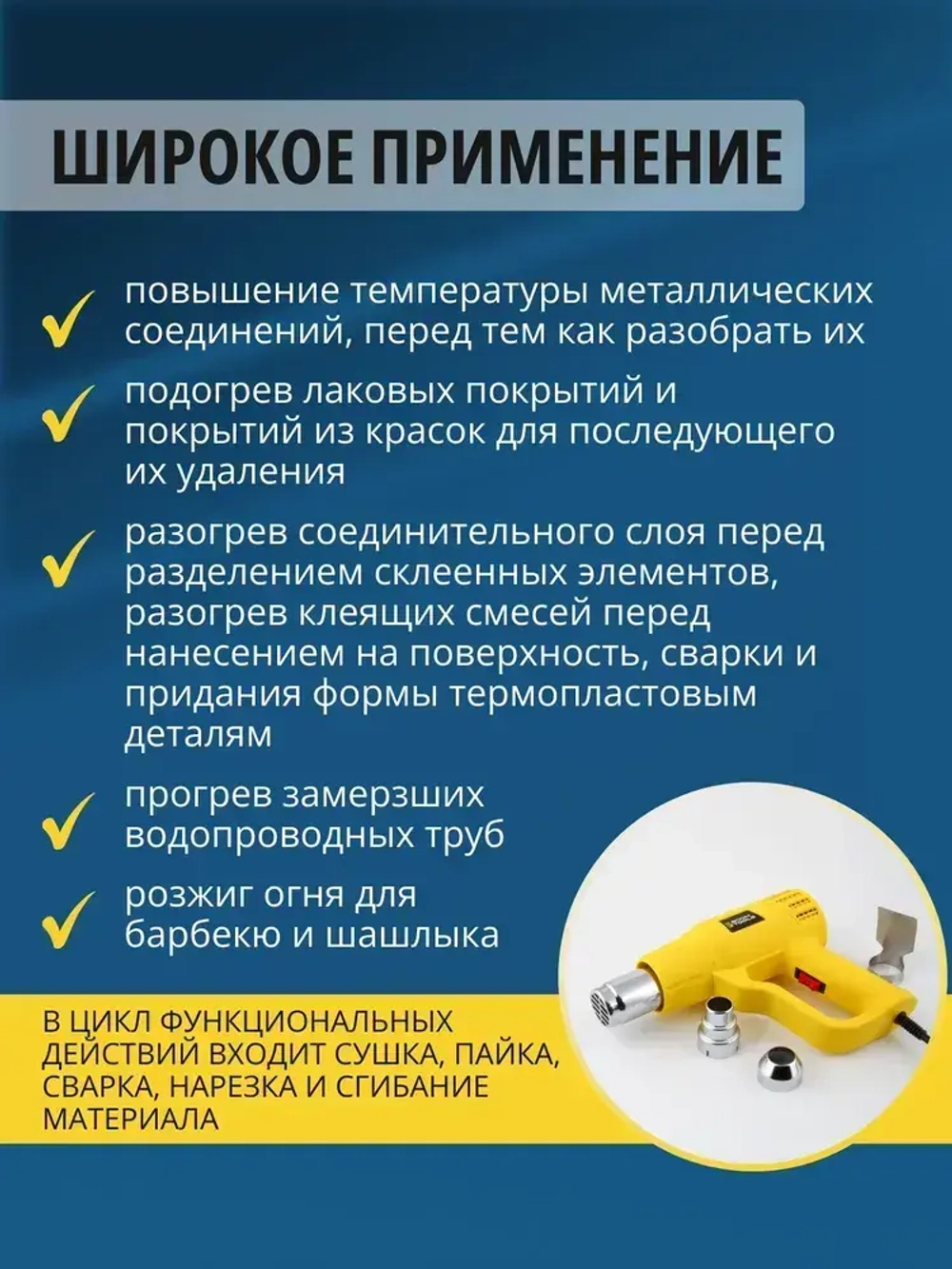 Фен технический строительный профессиональный Boom Hot Max 220V-230V 2000W промышленный с точной регулировкой температуры, 2 режимами скорости 250-500 л/мин, с LCD дисплеем