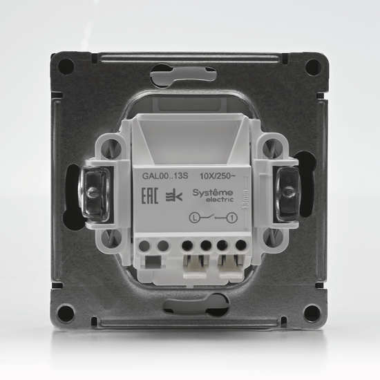 Выключатель 1-кл. ArtGallery 10AX с подсветкой быстрозажим. клем. механизм карбон SE GAL001013S