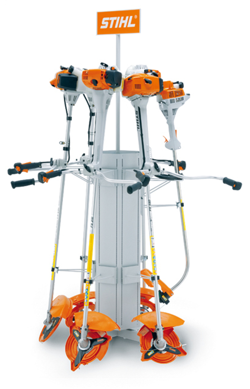 Стенд выставочный для 6 мотокос