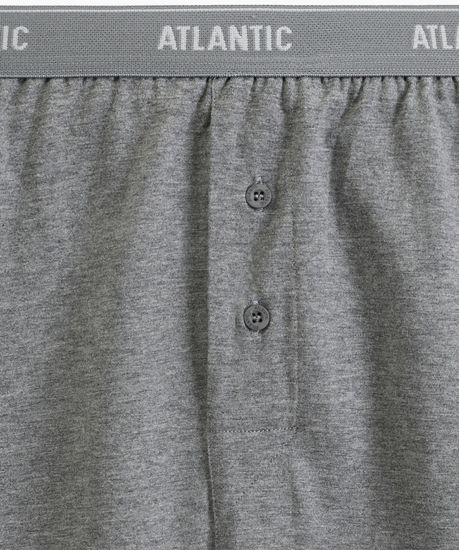 Трусы (2 шт) мужские семейные Atlantic 2RMX-001, хлопок, серый меланж + морской