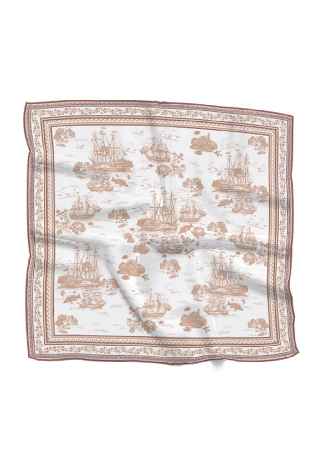 8456 Платок женский (бежевый принт)