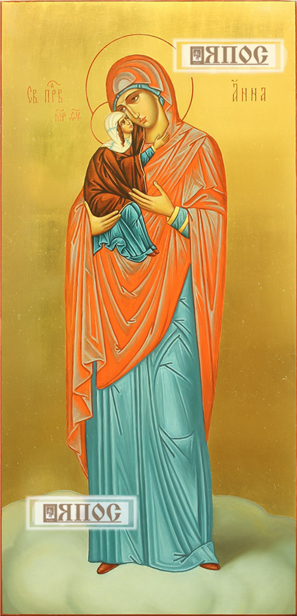 Анна Праведная, мерная писанная икона маслом, ширина 25 см