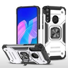 Противоударный чехол Strong Armour Case с кольцом для Huawei Y7p 2020 / P40 Lite E (Серебро)