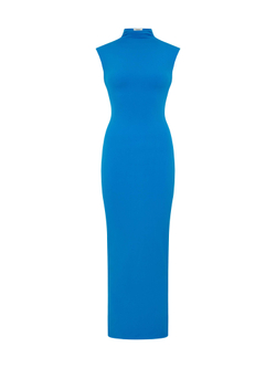 Платье-макси с кап-рукавом масло