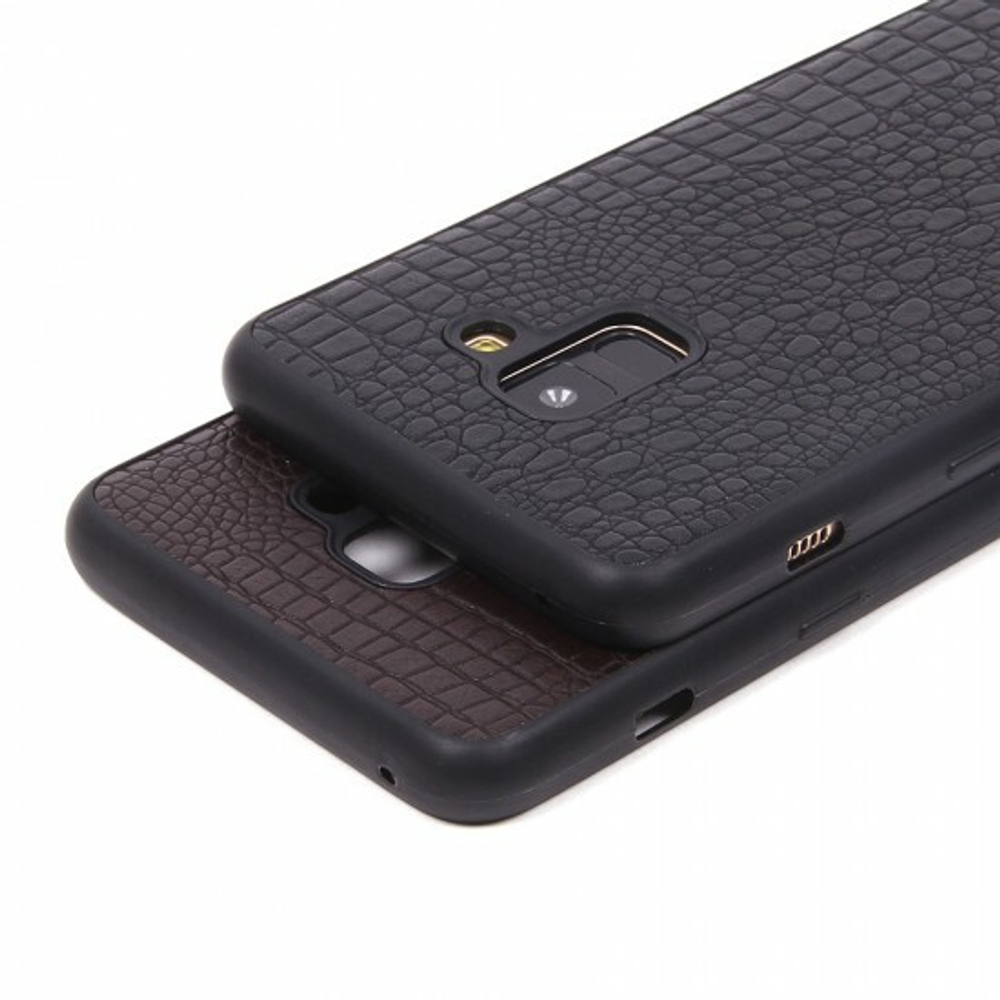 Панель из экокожи Рептилия для Samsung Galaxy A8+ (2018), 010027 Красный