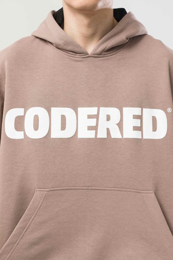 Худи Base Hoodie Wide Summer Logo R Бежевый Темный/Белый принт CODERED - фото 6