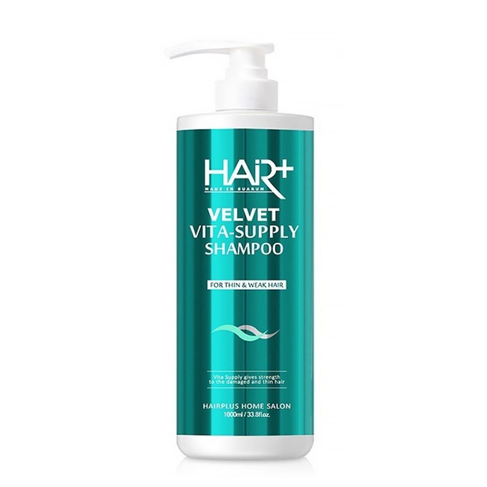 HAIR PLUS Velvet Vita Supply shampoo шампунь для тонких и ослабленных волос с витаминами направлен на утолщение волос
