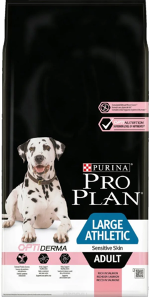 Сухой корм Pro Plan для взрослых собак крупных пород с атлетическим телосложением с чувствительной кожей, с высоким содержанием лосося