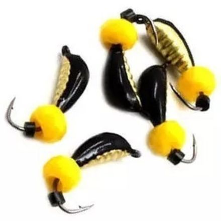 Мормышка вольф. безнасадочная "ЯМАН" Овсинка №4, вес 0,85 гр., кристалл желтый, цв. Латунь