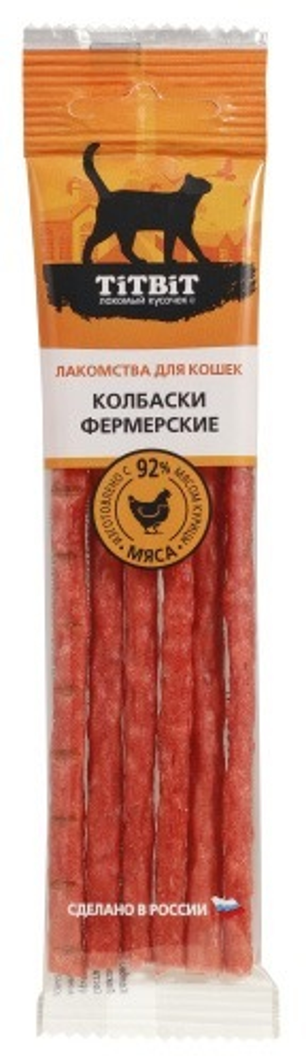 TitBit Лакомство колбаски Фермерские для кошек 20гр Золотая коллекция