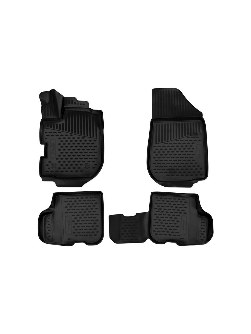 Коврики в салон для RENAULT Sandero Stepway (II) 2013-2018 (с ручкой для дистанционного открытия лючка бензобака), хэтчбек, 4 шт. (Повышенная устойчивость, повышен FORMAT.3D4151210K