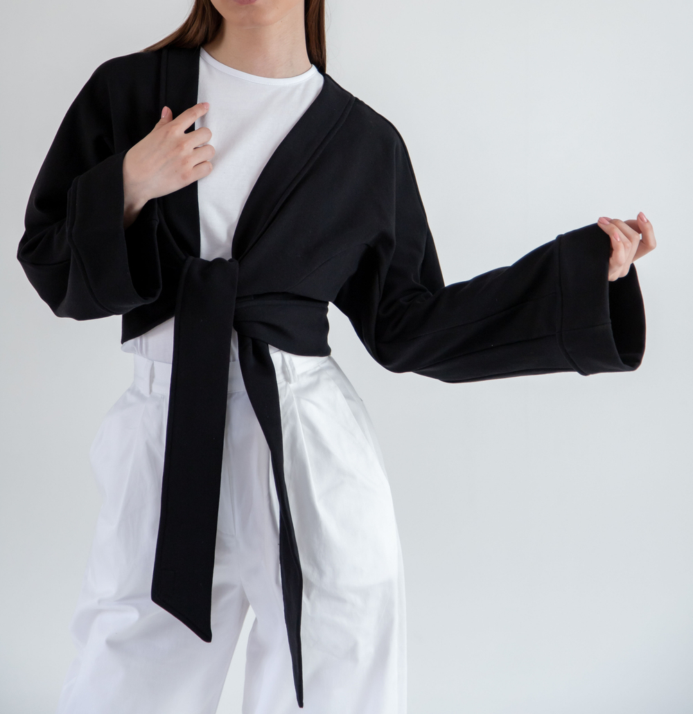 Кимоно укороченное черное, L/XL, Adili