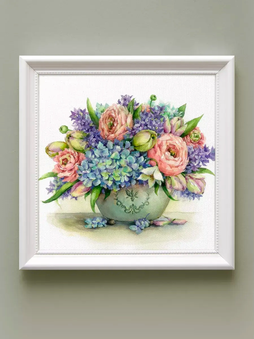 Картины на стену интерьерные на холсте 4 шт, 23*23 см