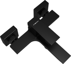 Смеситель для ванны с душем STWORKI Карлстад S35100MB + Душевой гарнитур Гётеборг S03190BK, матовый черный