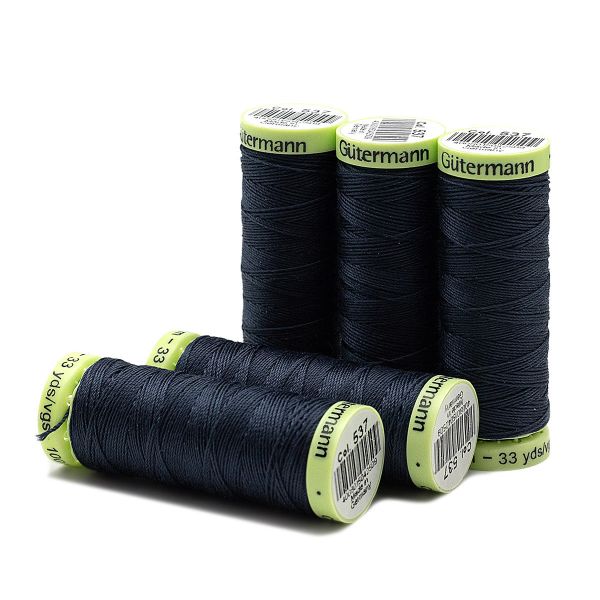 Нитки отделочные Gutermann Top Stitch 30 (30 метров), 5 кат. | 537 т.серо-синий джинс