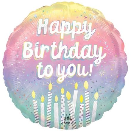 Круг "Свечи на Happy Birthday to you" переливы