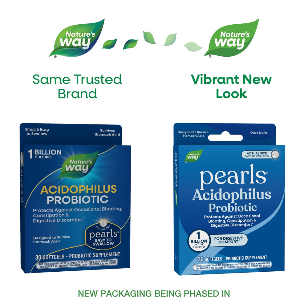 Nature's Way, Acidophilus Probiotic Pearls®, пробиотик Acidophilus, 1 млрд КОЕ, 30 капсул