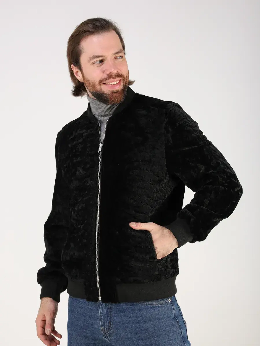 Дубленка зимняя натуральная двухсторонняя шуба бобмер