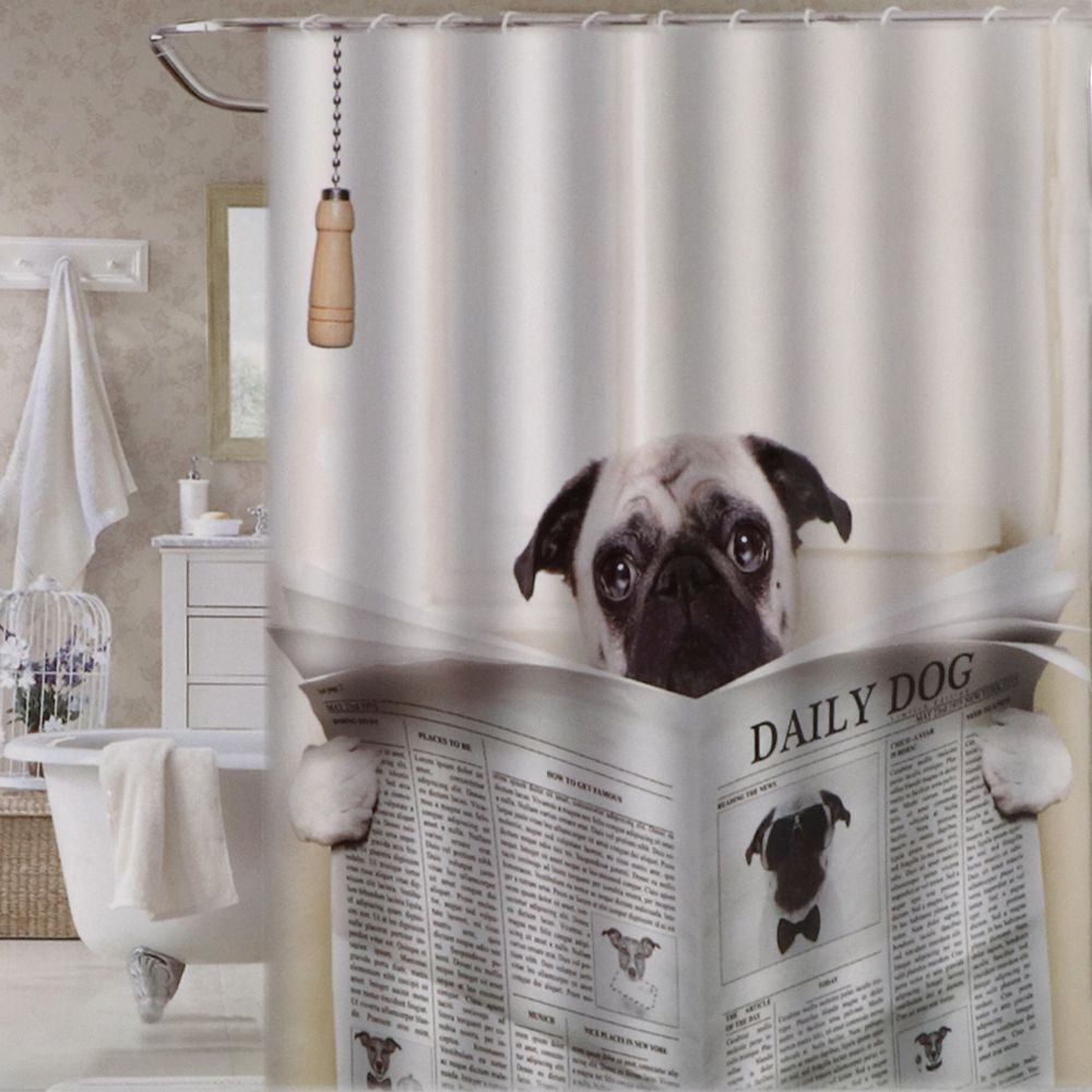 Штора для ванн 180х180 см, ПЭ, Мопс, STSC1023