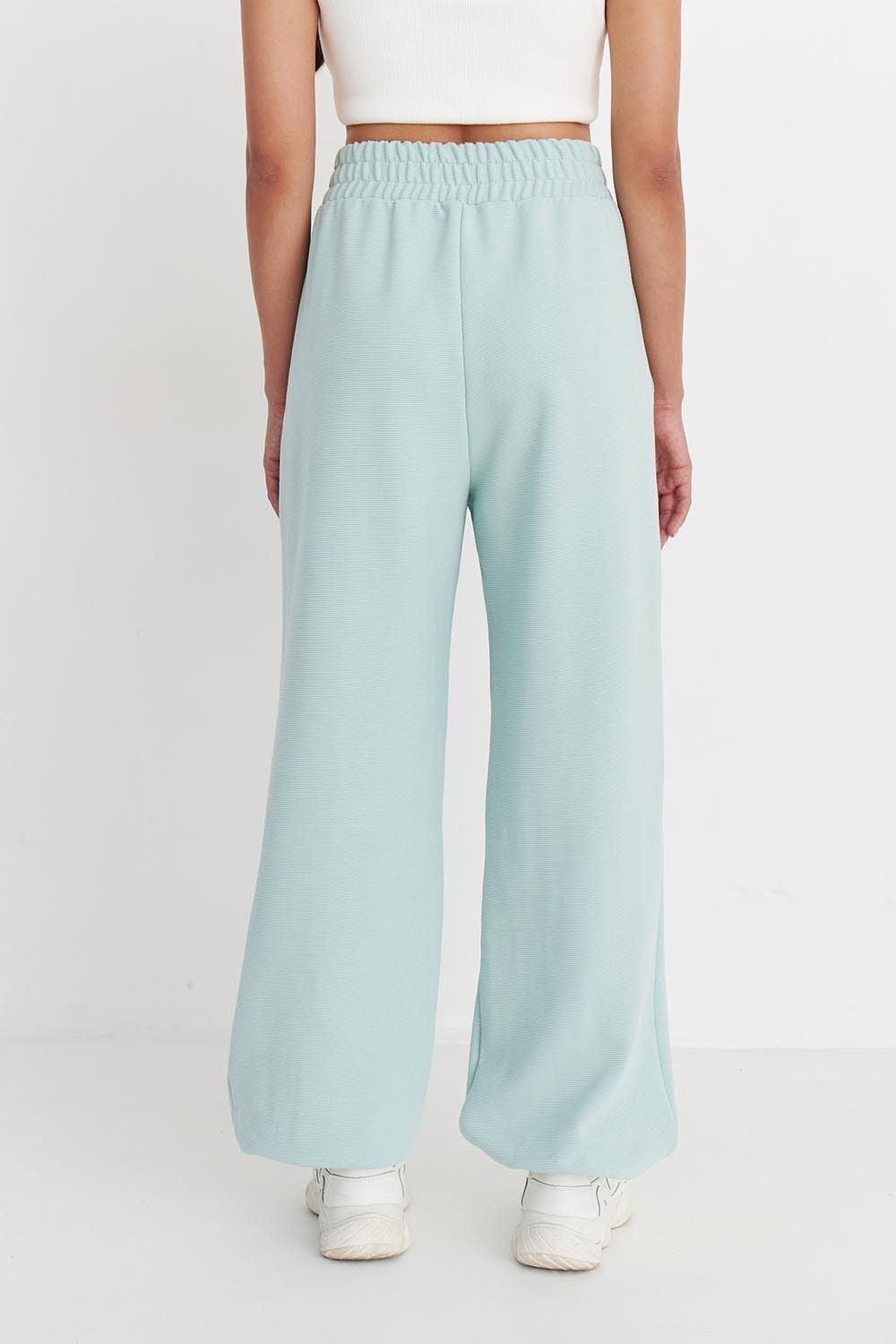Джоггеры оверсайз из рифленого хлопка цвета мята