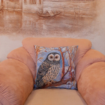 Декоративная гобеленовая наволочка для интерьерной подушки Сова Букля 47*47