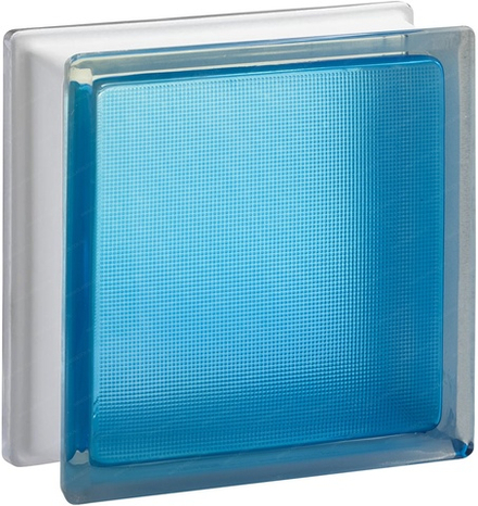 Стеклоблок Vitrablok Самба Бирюза 19x19x8 - окрашенный внутри