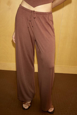 ZARA СВОБОДНЫЕ БРЮКИ НА ШНУРКЕ, ТЕРРАКОТОВЫЙ